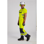Portwest Hi-Vis Cotton Comfort Short Sleeve Two Tone Polo Shirt - Orange/Yellow/Navy - S174 - thumbnail 4
