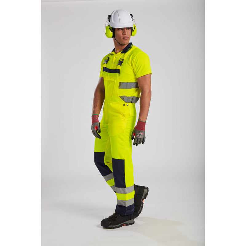Portwest Hi Vis Cotton Comfort Contrast Polo Shirt S S S174, front view