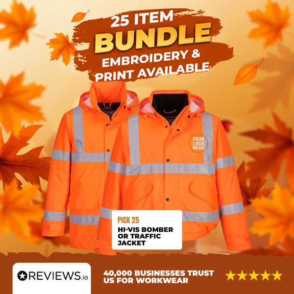 25x Printed Hi-Vis Bomber/Traffic Jacket Bundle