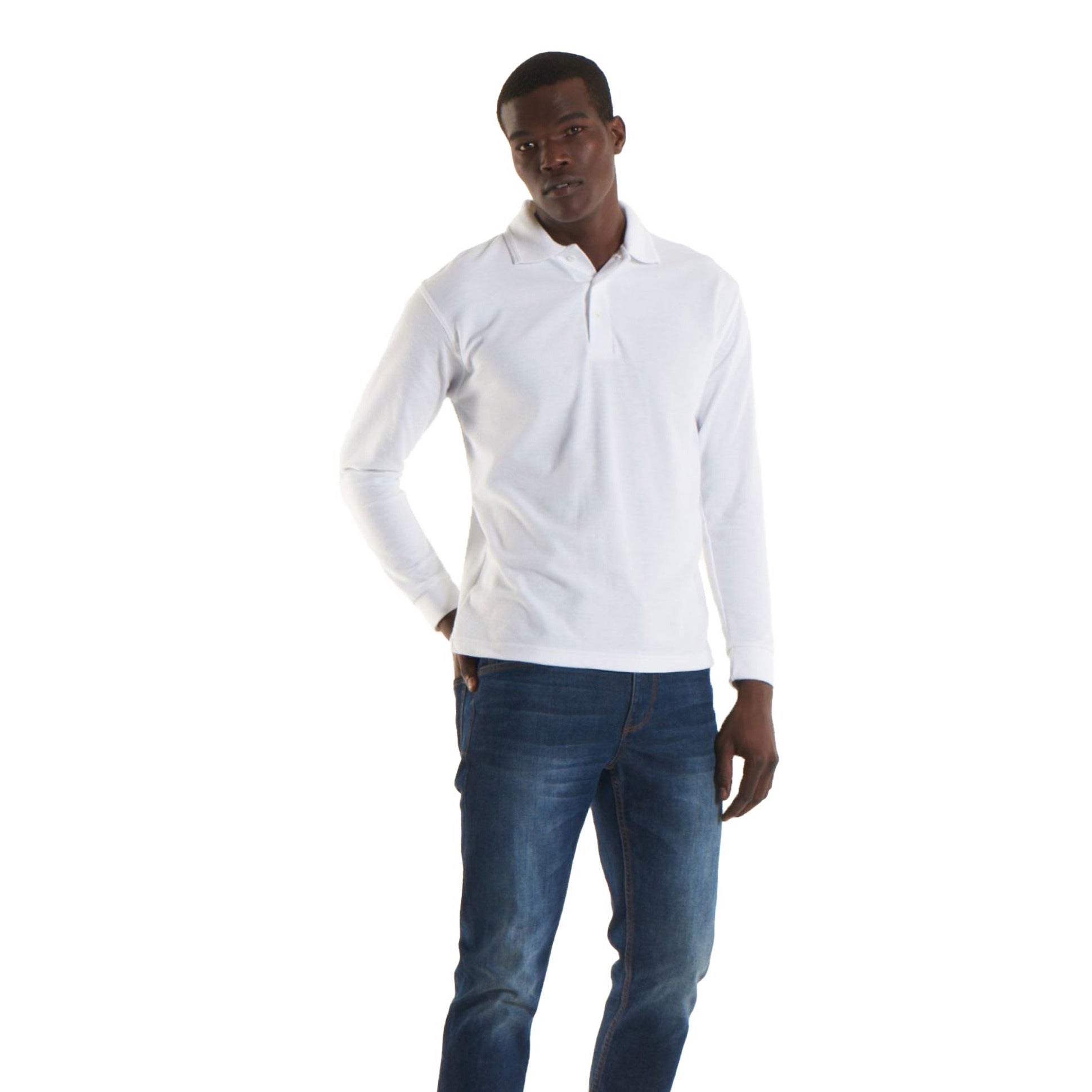 Uneek Longsleeve Poloshirt UC113 - White