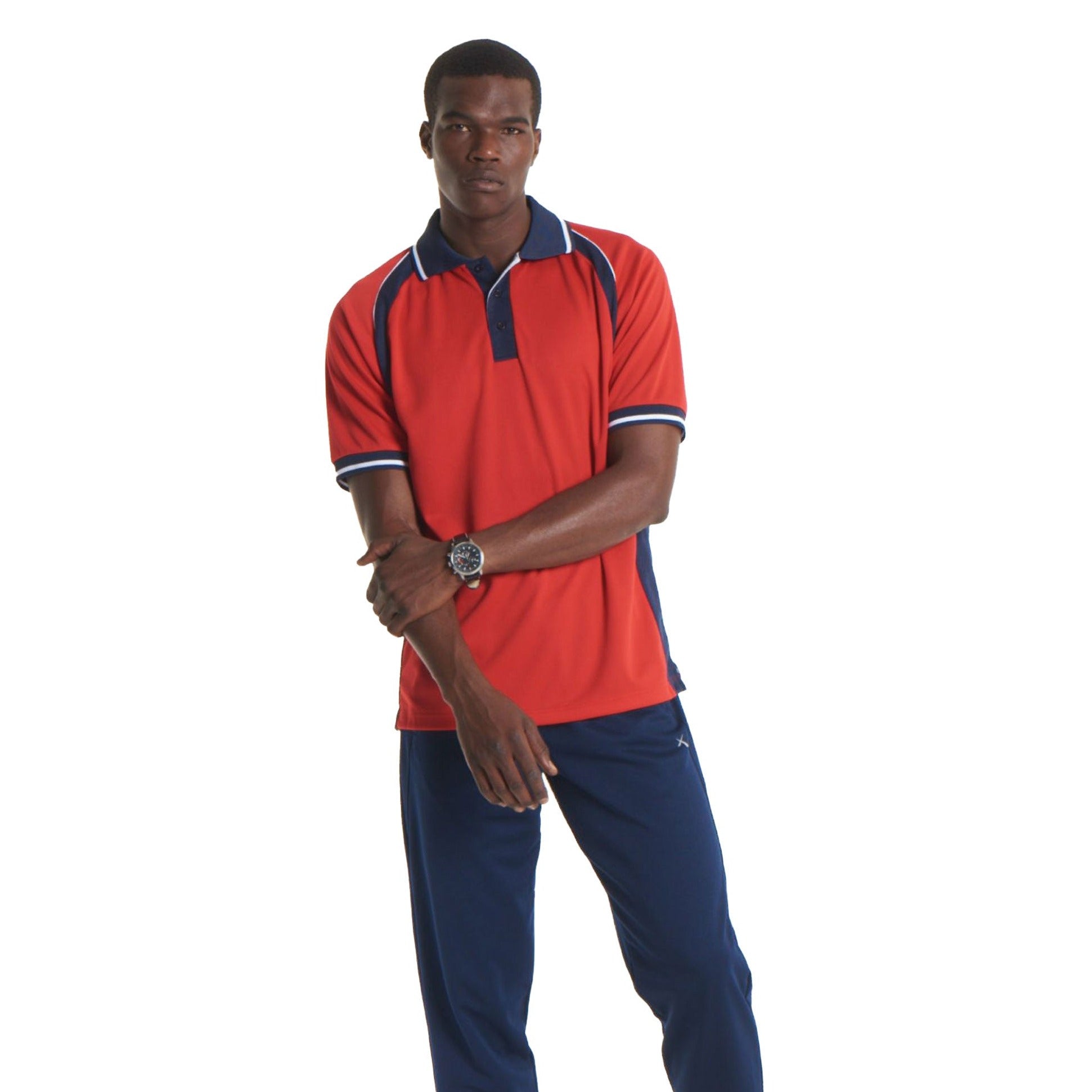 Uneek Sports Poloshirt UC123 - Red/Navy