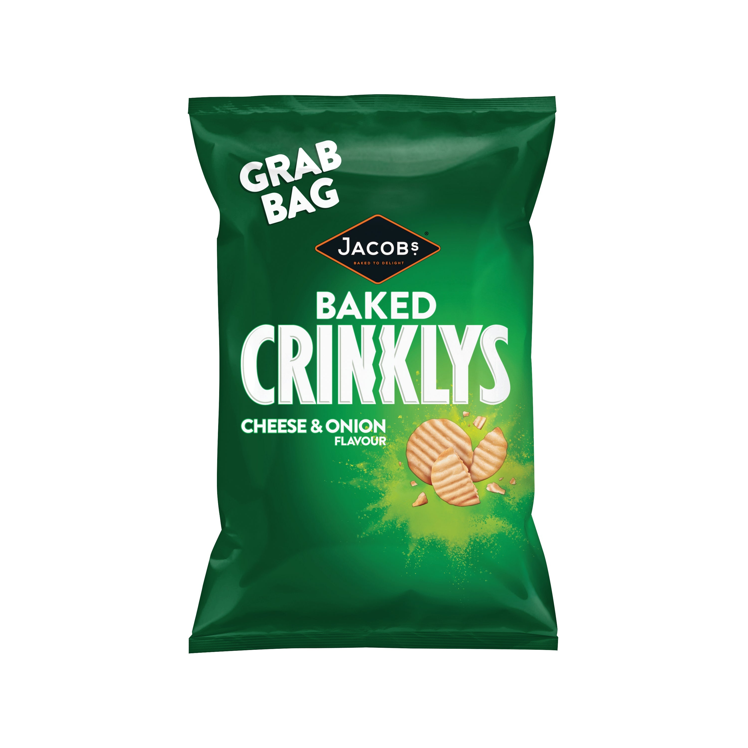 Jacobs Crinklys Cheese And Onion Grab Bag 45g – (Pack of 30)