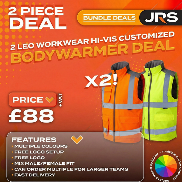 2x Embroidered Workwear Leo Workwear Hi-Vis Bodywarmers Bundle
