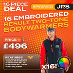 16x Embroidered Result Two-Tone Bodywarmer/Gilet with Company Logo - thumbnail 1