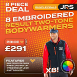 8x Embroidered Result Two-Tone Bodywarmer/Gilet with Company Logo - thumbnail 1