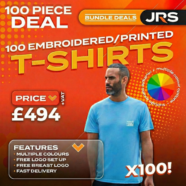 100 Personalised Embroidered Work T-Shirts