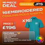 16 Personalised Embroidered/Printed Cooling Polo Shirts - thumbnail 1
