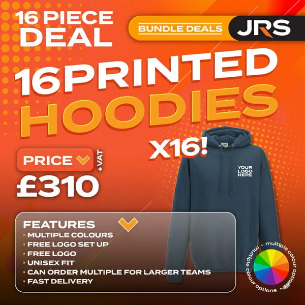 16x Personalised Embroidered Hoodies with Free Logo