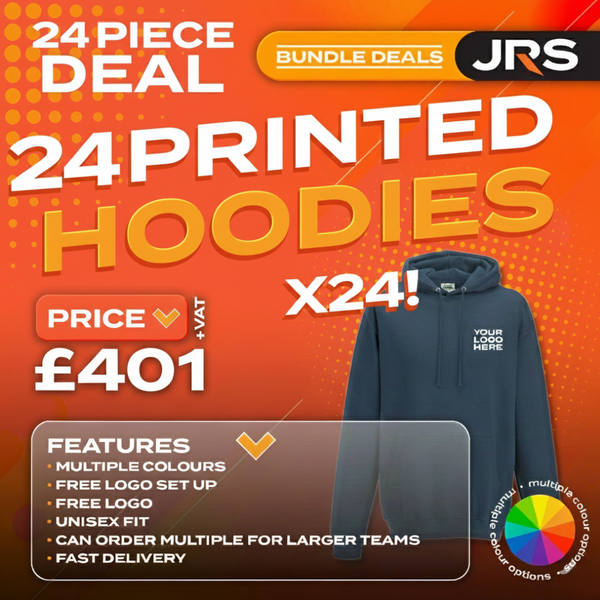 24x Personalised Embroidered Hoodies with Free Logo