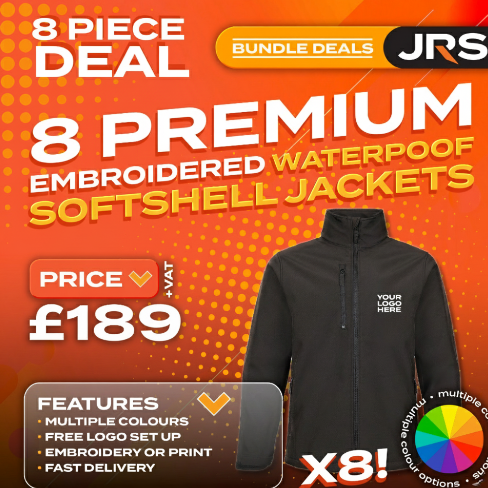 8x Embroidered Waterproof Softshell Jackets Bundle Deal