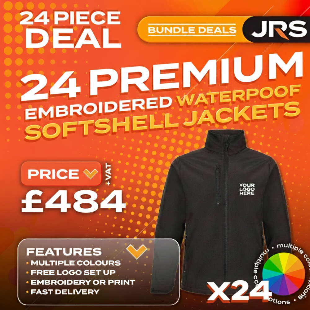 24x Embroidered Waterpoof Softshell Jackets Bundle Deal