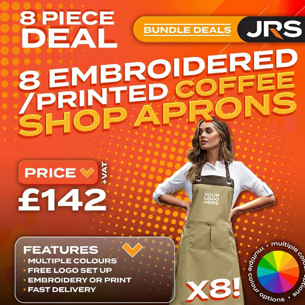 8x Embroidered/Printed Coffee Aprons Bundle Deal - PR123