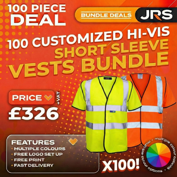 100x Short Sleeve Printed Hi-Vis Vest Bundle