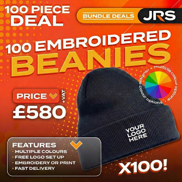 100x Embroidered Beanie Hats Bundle Deal