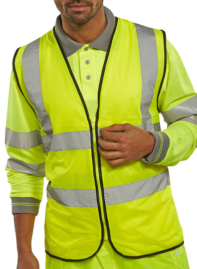 B-Seen Hi-vis Vest Zip Fastened