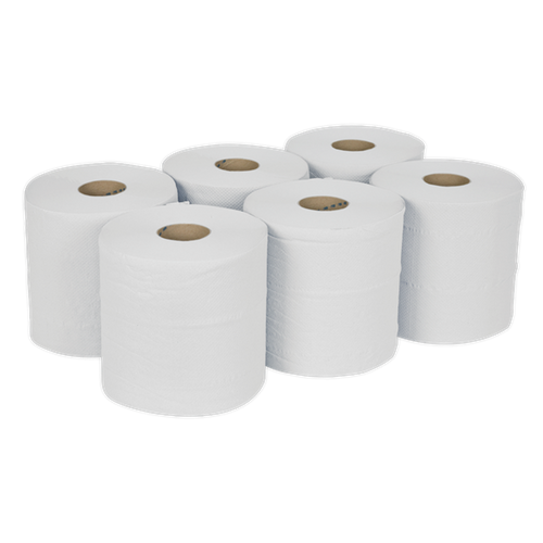 White 2 Ply Embossed Centrefeed Roll (Pack of 6 - 170mm x 150m)