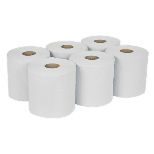 White 2 Ply Embossed Centrefeed Roll (Pack of 6 - 170mm x 150m)