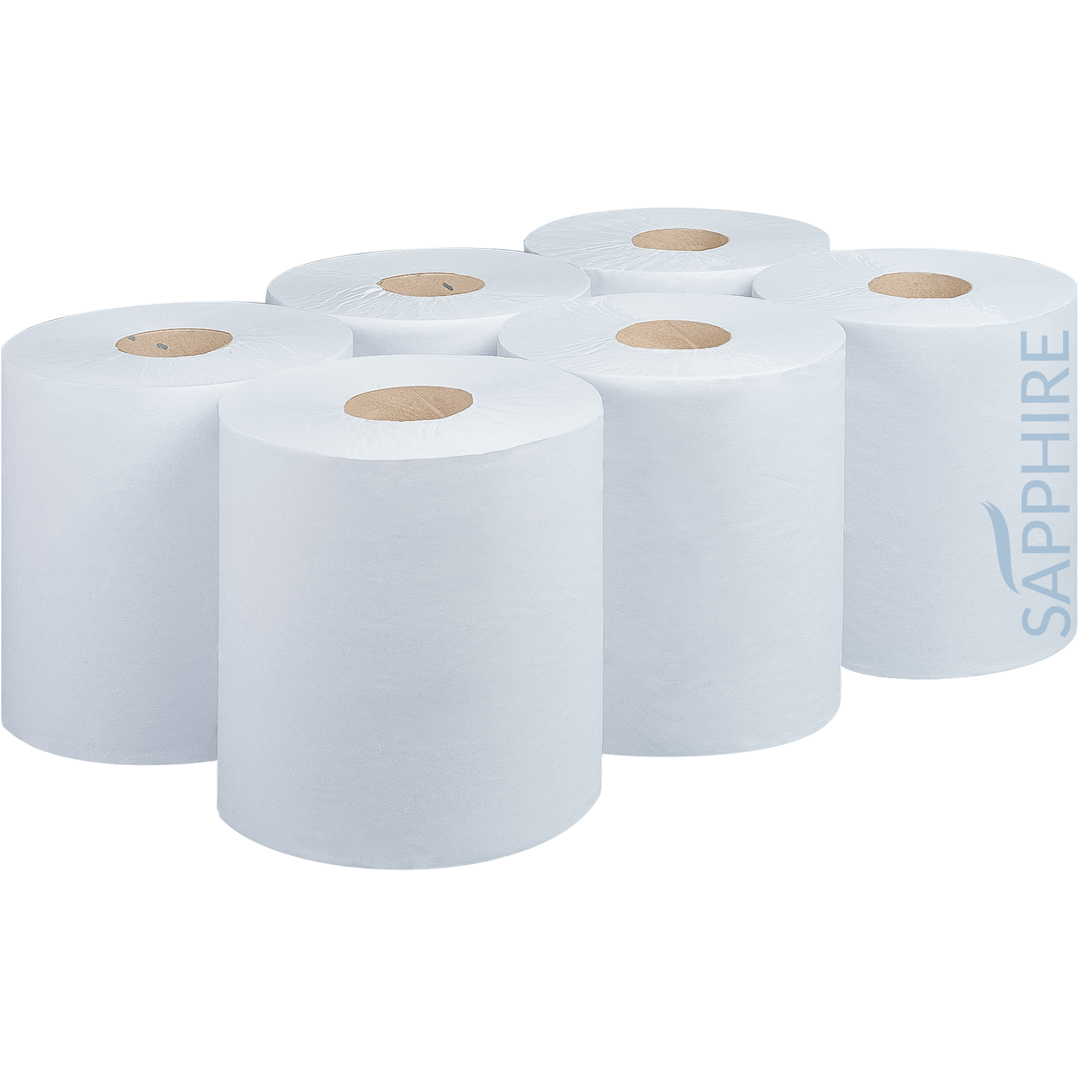 White 2 Ply Flat Sheet Centrefeed Roll (Pack of 6 - 170mm x 150m)