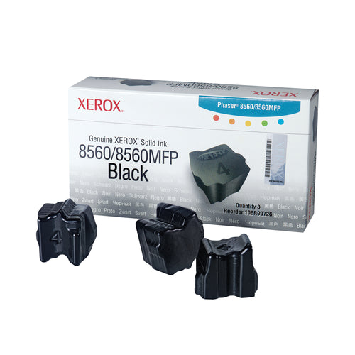 Xerox Phaser 8560 Black Solid Ink Stick (Pack of 3) 108R00726