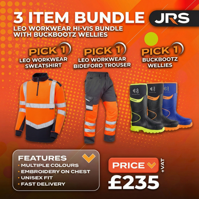 Leo Workwear Hi-Vis Workwear Bundle With Buckbootz BBZ8000 Wellies