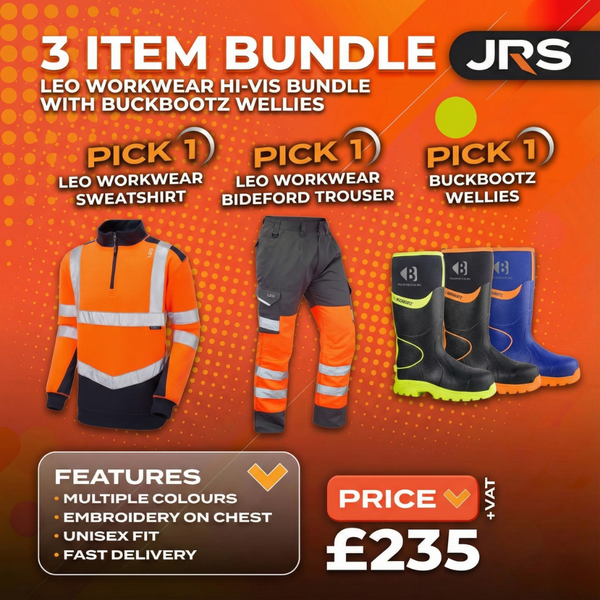 Leo Workwear Hi-Vis Workwear Bundle With Buckbootz BBZ8000 Wellies