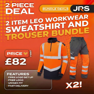 Leo Workwear Hi-Vis Sweatshirt & Trousers Combo Bundle