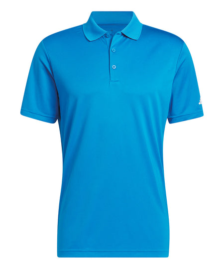 Adidas Performance polo shirt in bright blue, with a three-button placket and classic collar.