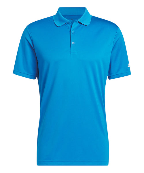 Adidas Performance polo shirt in bright blue, with a three-button placket and classic collar.