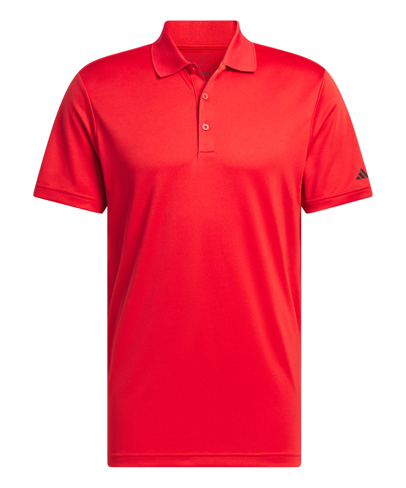 Adidas Performance polo shirt in a bold collegiate red, perfect for teams and uniforms.