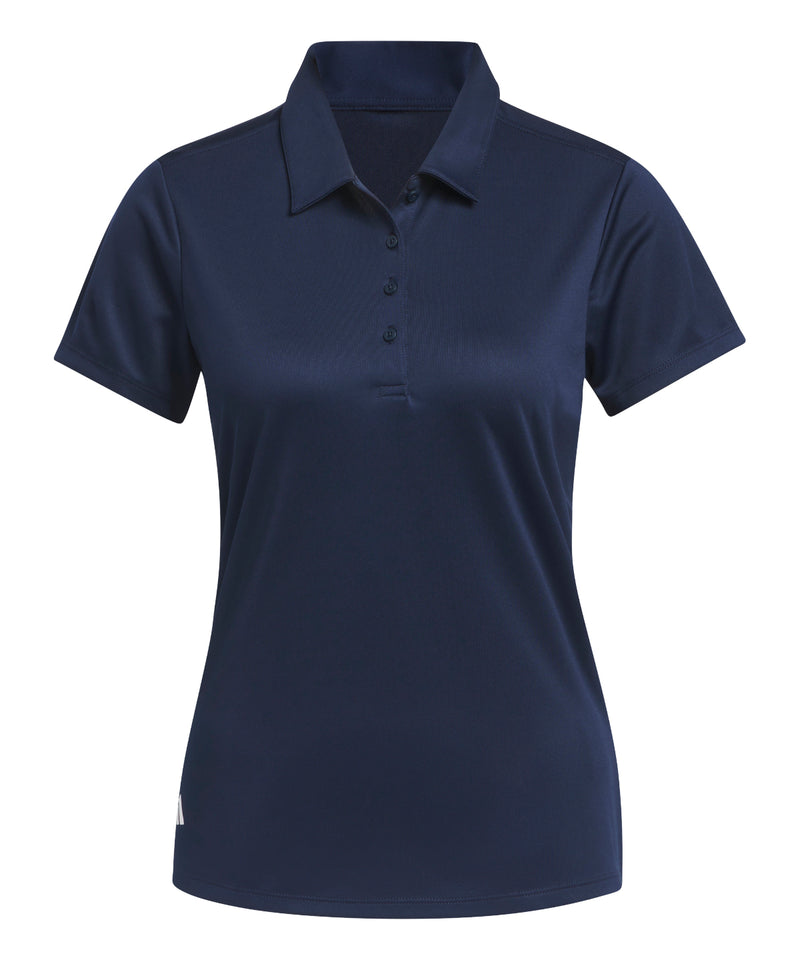 Adidas women's polo shirt in classic collegiate navy, with a flattering feminine fit.