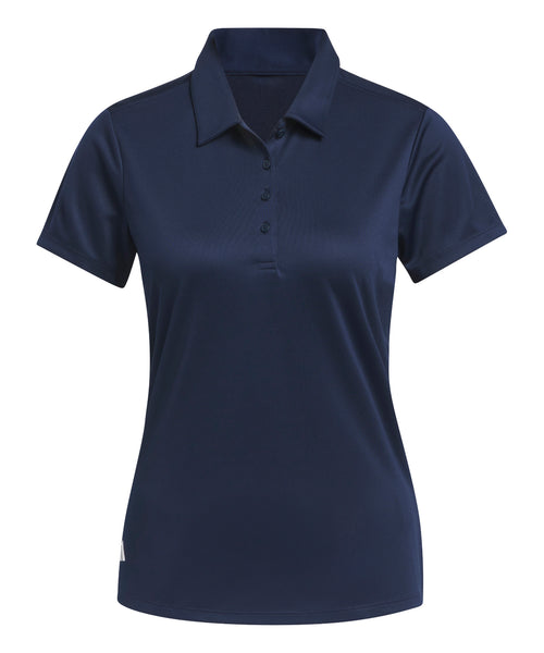 Adidas women's polo shirt in classic collegiate navy, with a flattering feminine fit.