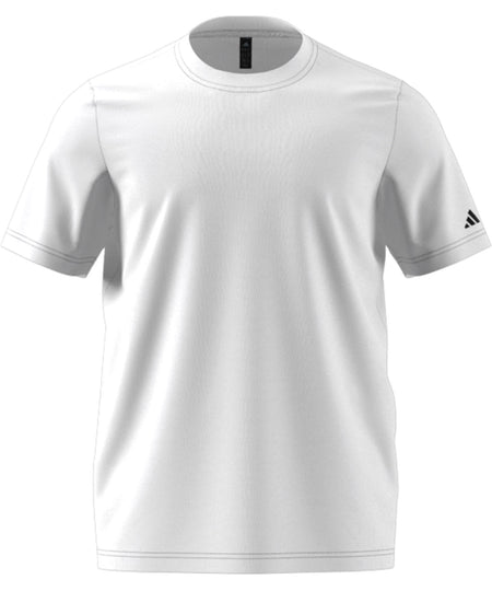 Versatile Adidas blank t-shirt in crisp white, with a classic crew neck design.