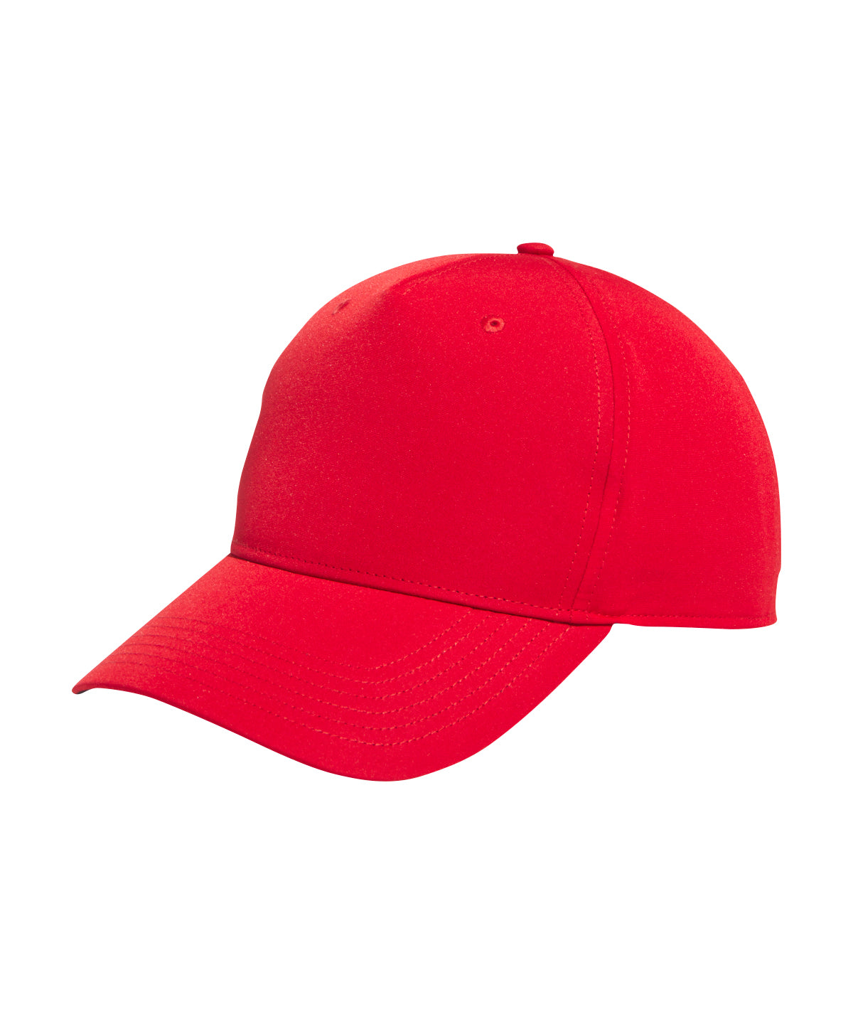 Front view of the Adidas Golf crested cap in a vibrant team college red.