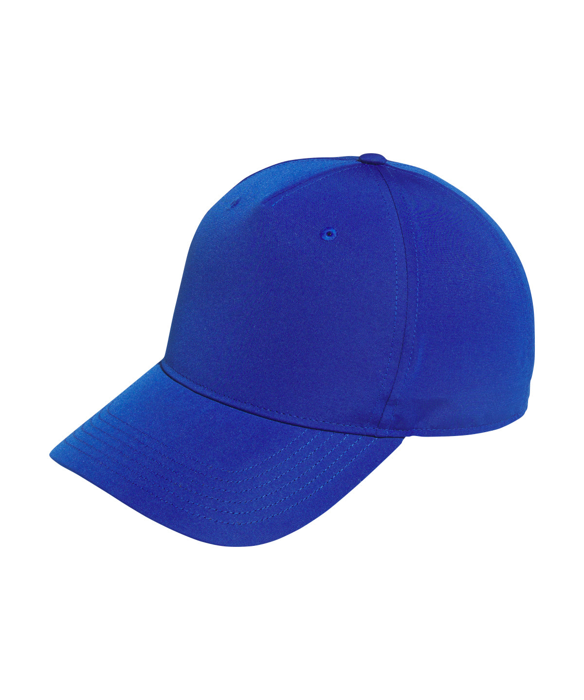 Bright team royal blue Adidas Golf Performance crested cap, shown from the front.