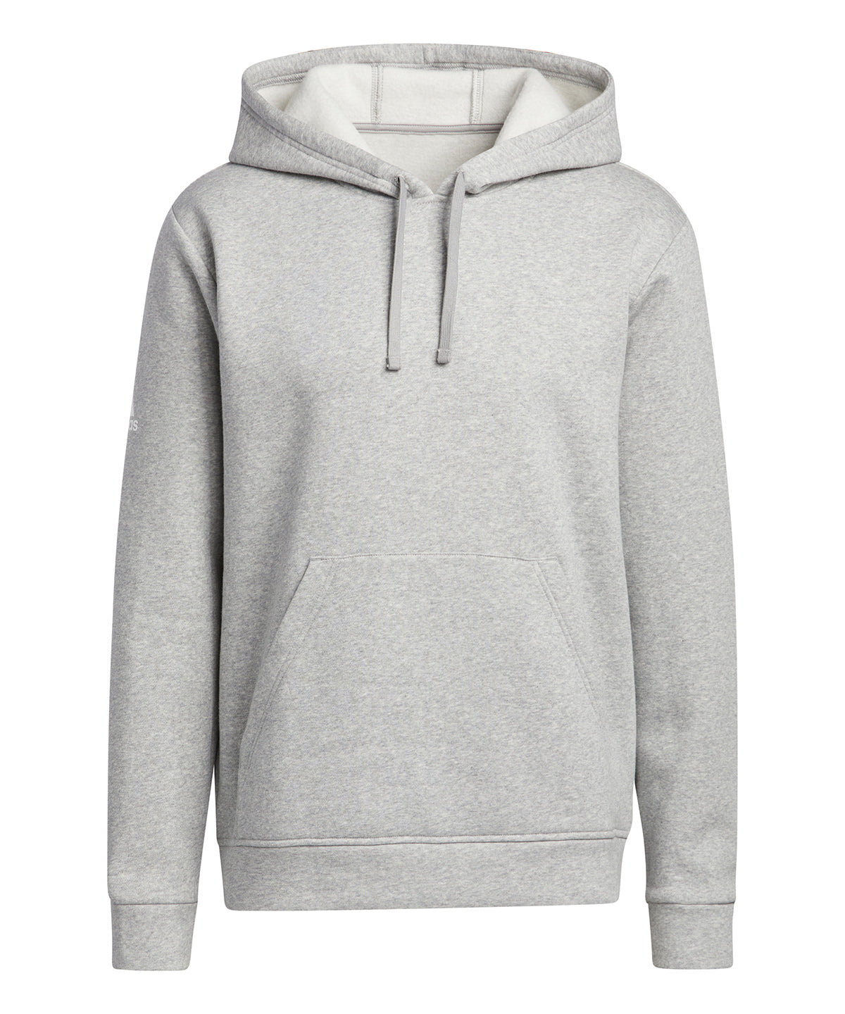 Comfy Adidas fleece hoodie in a versatile mid-grey marl, perfect for casual wear.