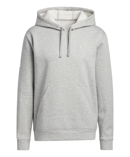 Comfy Adidas fleece hoodie in a versatile mid-grey marl, perfect for casual wear.
