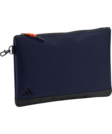 Adidas valuables pouch in a deep legend ink blue, perfect for storing small items.