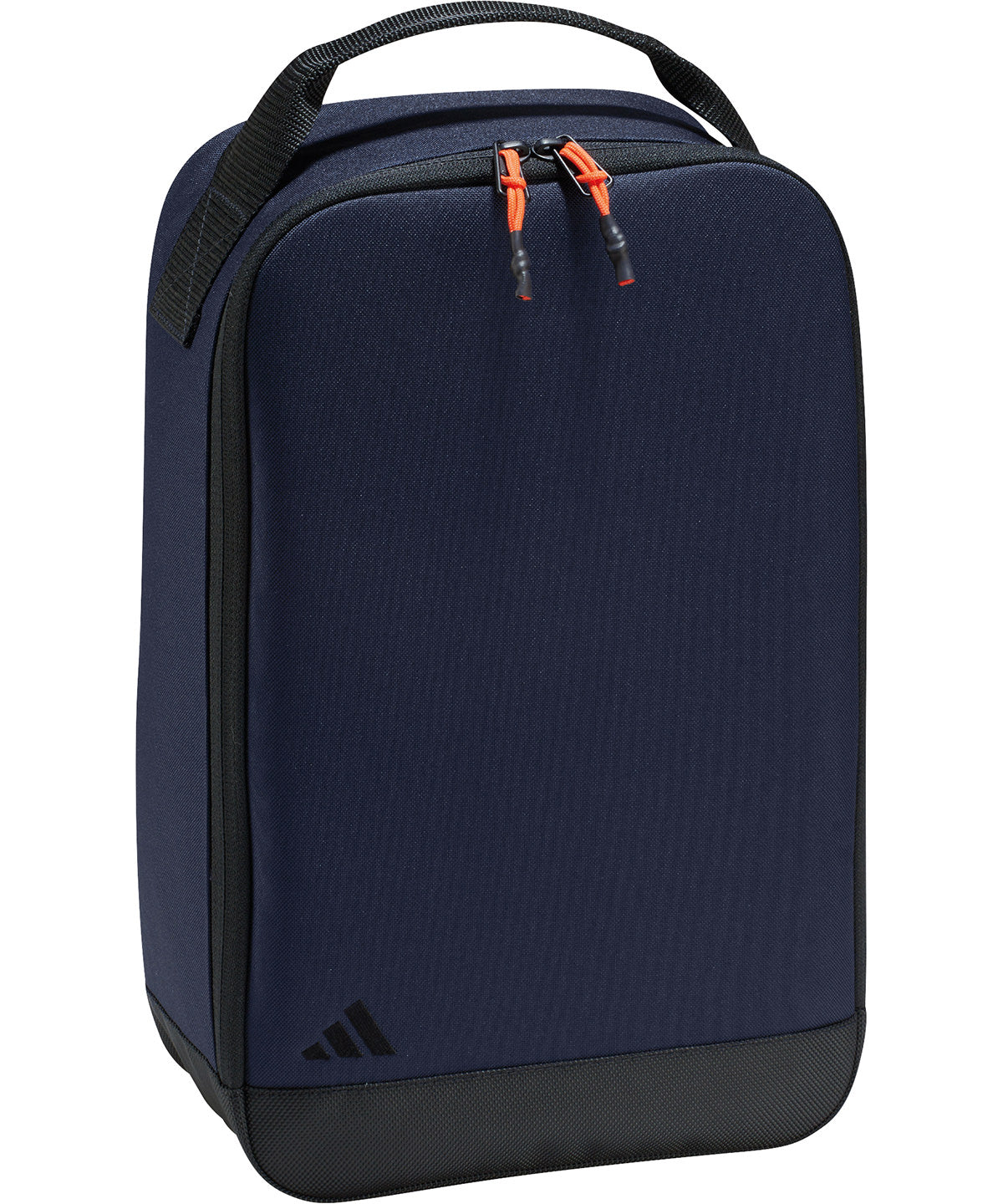 Adidas shoe bag in a dark legend ink blue, with a durable carry handle on top.