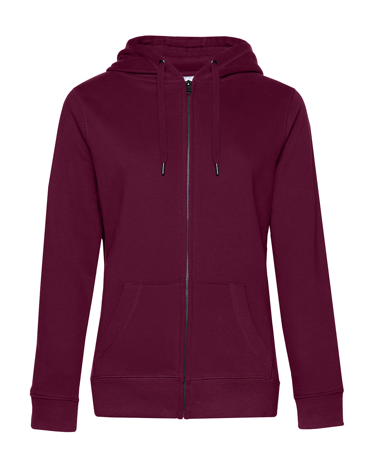 B&C Collection Queen zipped hoodie B012F in dark cherry