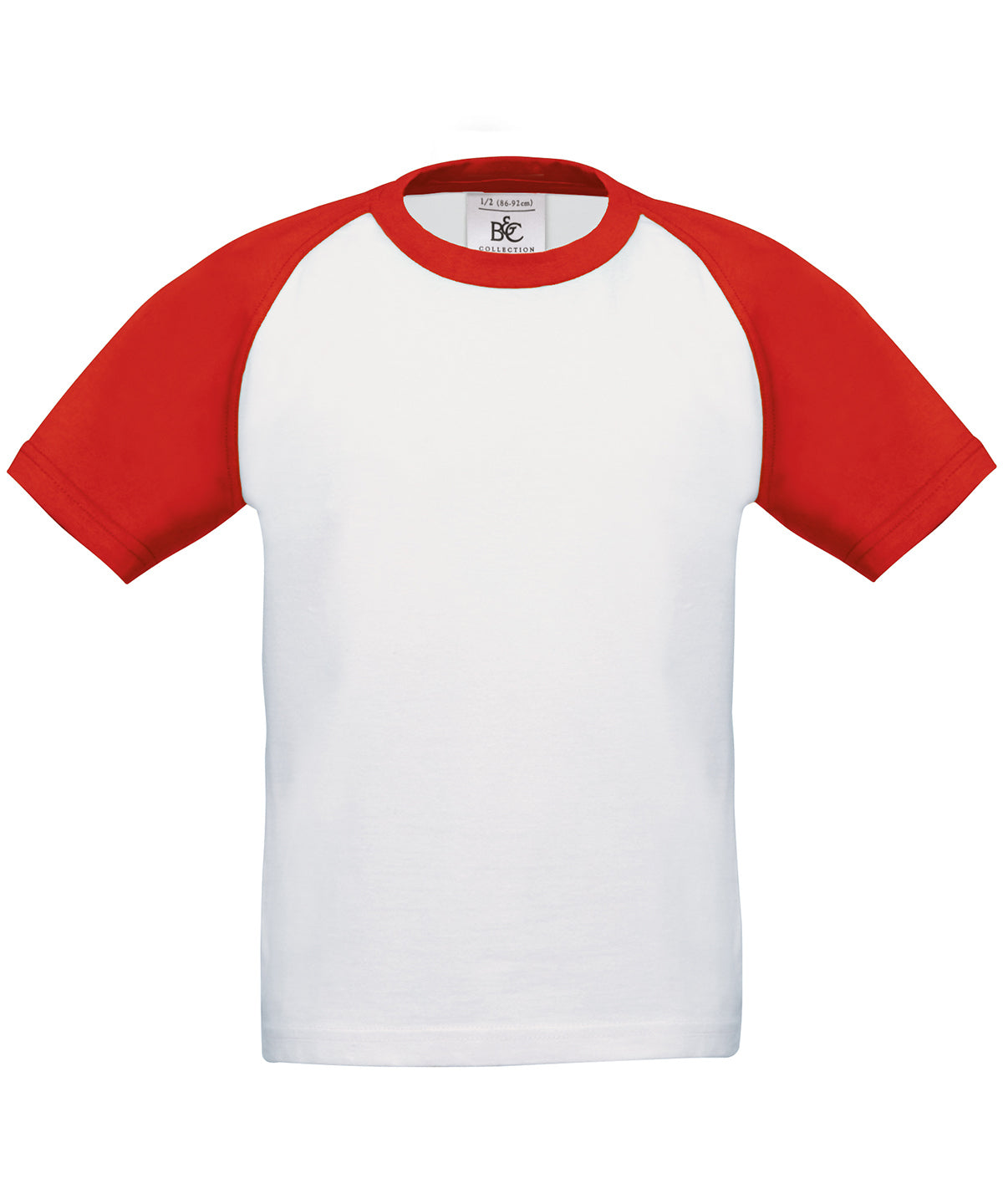 B&C Collection kids' baseball t-shirt B111B in white and red
