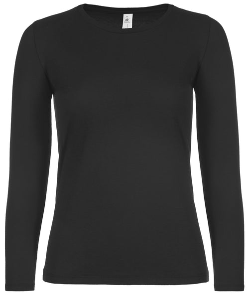 B&C E150 long-sleeve women's t-shirt B211F in black