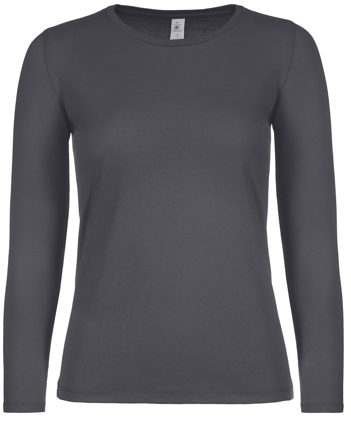 B&C E150 long-sleeve women's t-shirt B211F in dark grey
