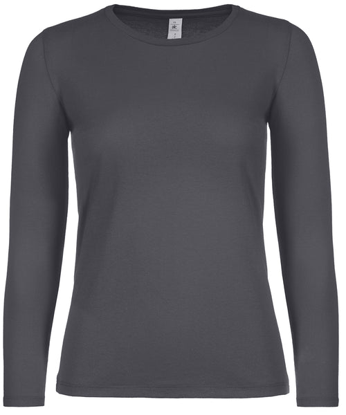 B&C E150 long-sleeve women's t-shirt B211F in dark grey