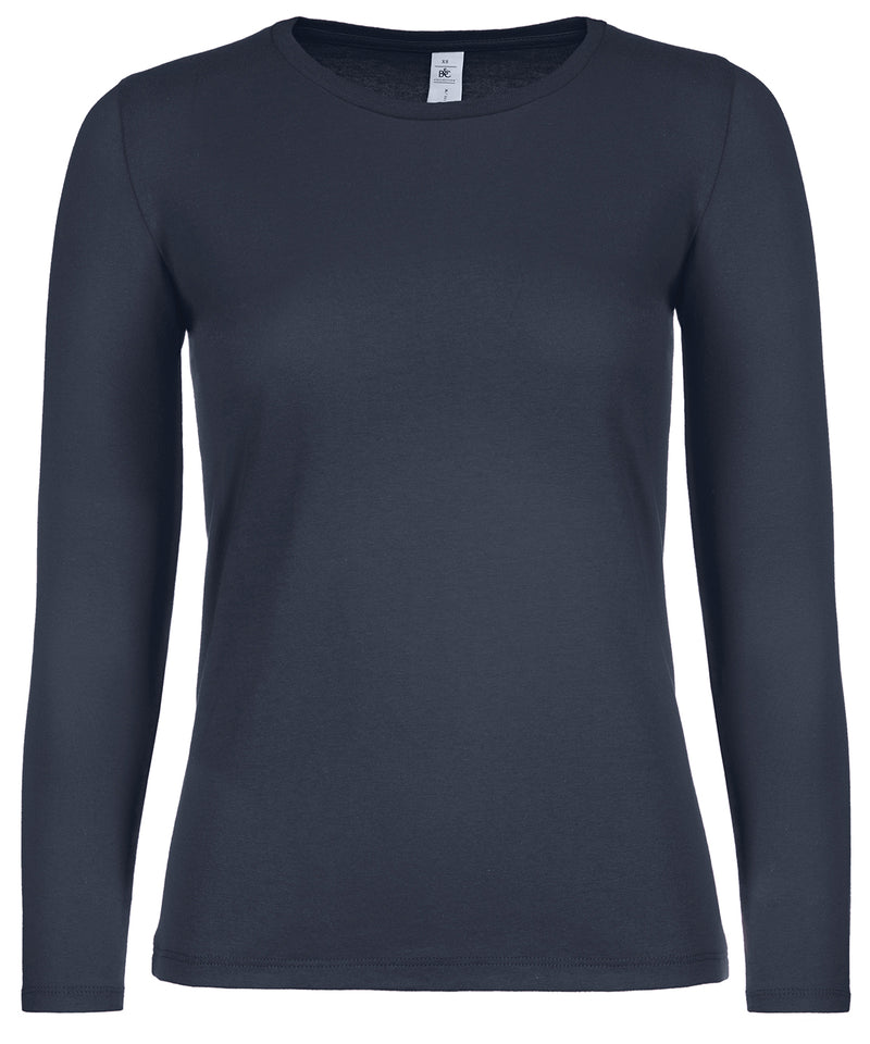 B&C E150 long-sleeve women's t-shirt B211F in navy
