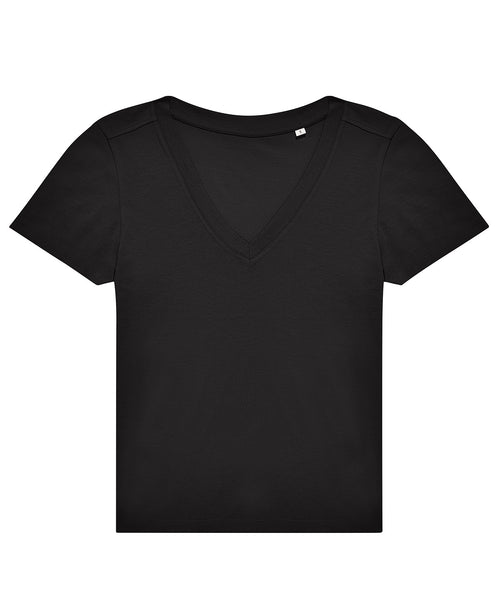 B&C E150 V-neck women's t-shirt B213F in black