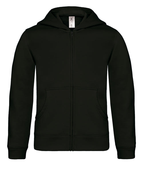 B&C Collection kids' hooded full-zip hoodie B421B in black