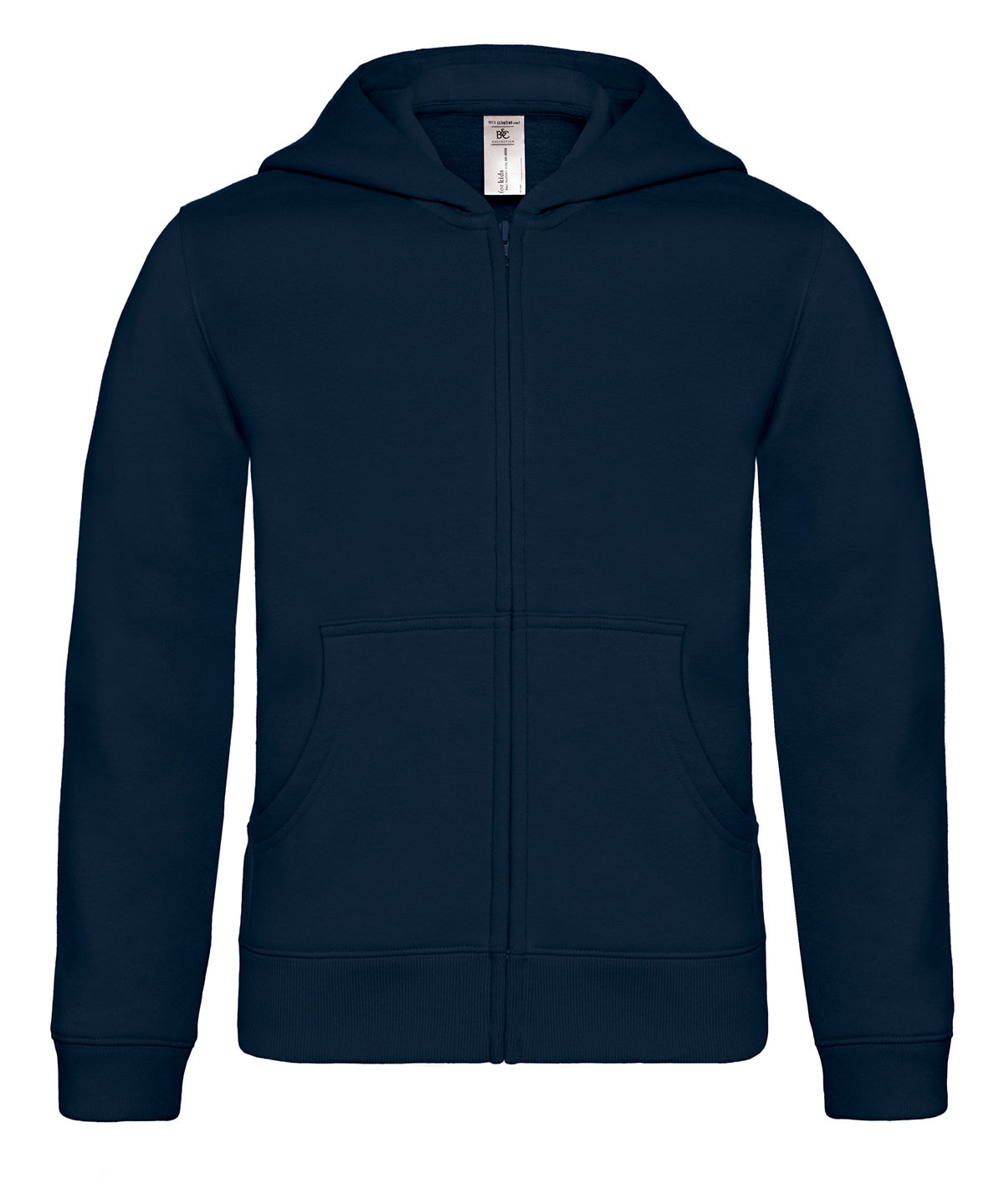 B&C Collection kids' hooded full-zip hoodie B421B in navy