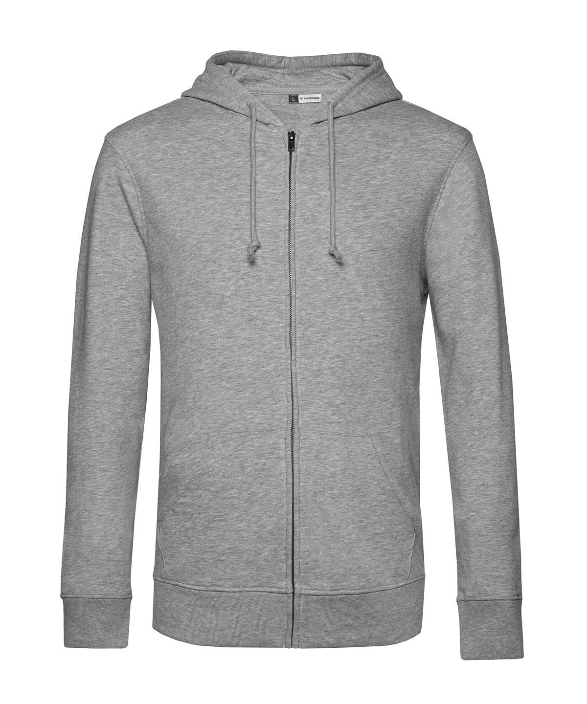 B&C Collection Inspire zipped hoodie BA002 in heather grey