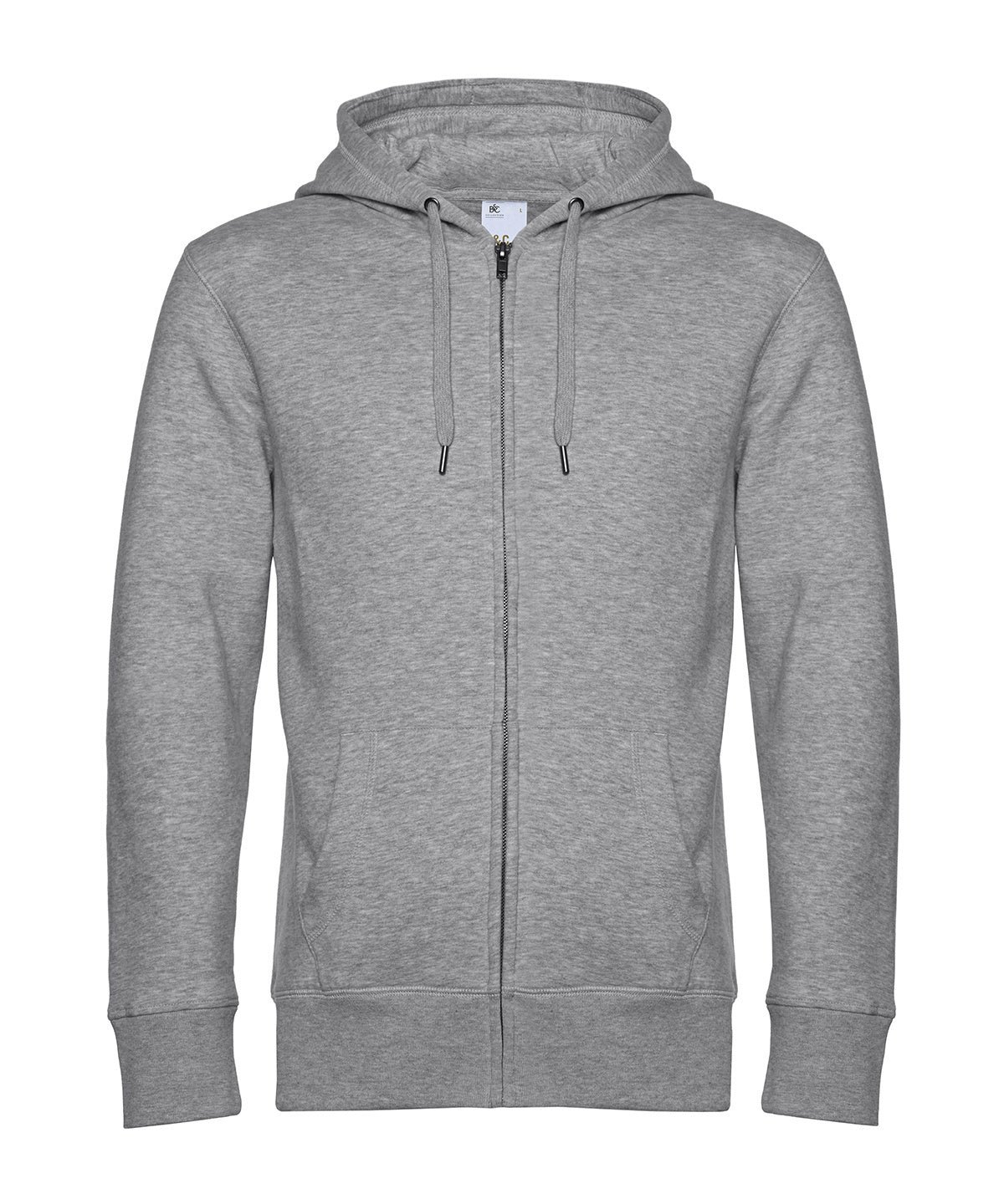 B&C Collection King zipped hoodie BA012 in heather grey