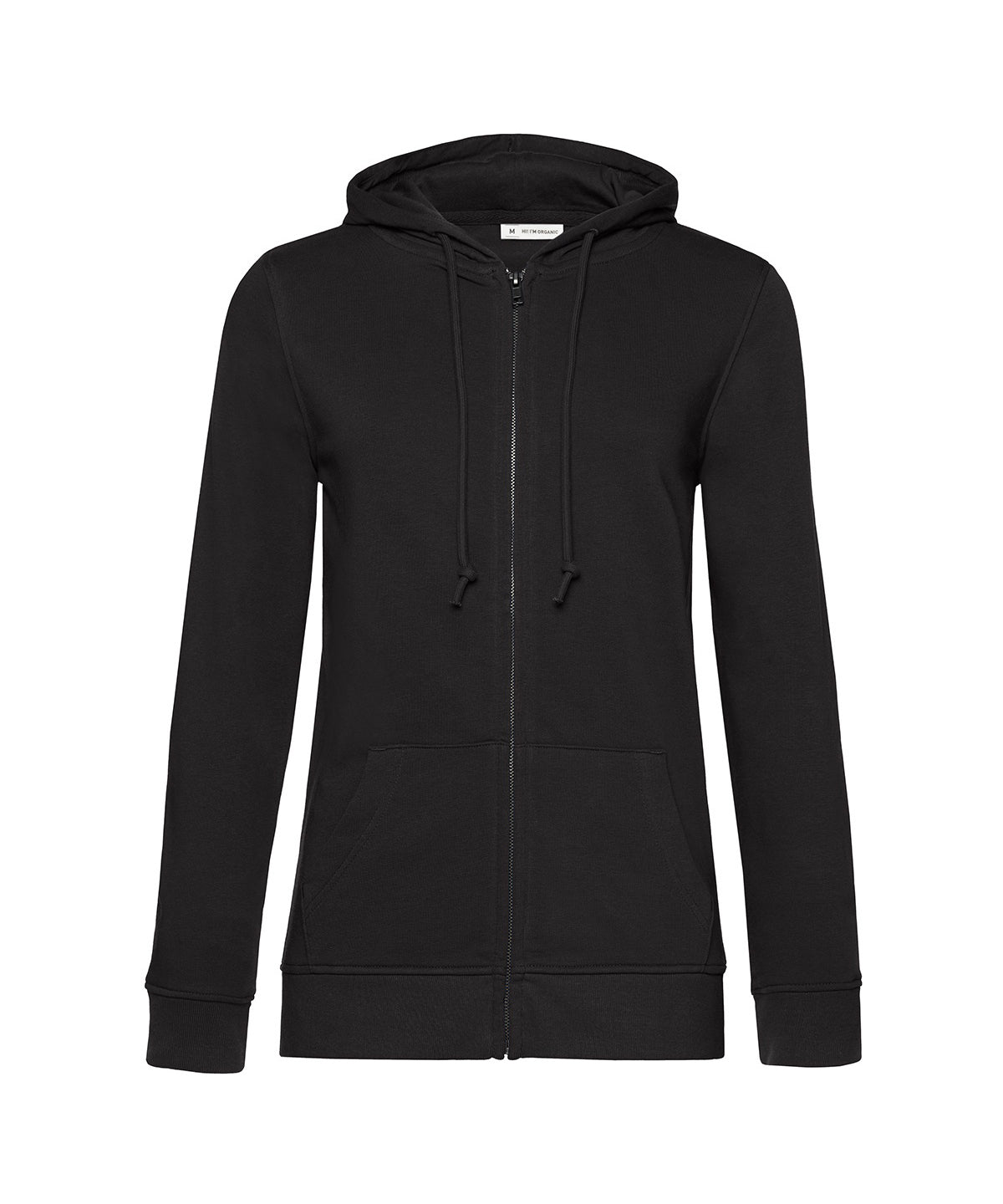 B&C Inspire women's zipped hoodie BA02F in pure black